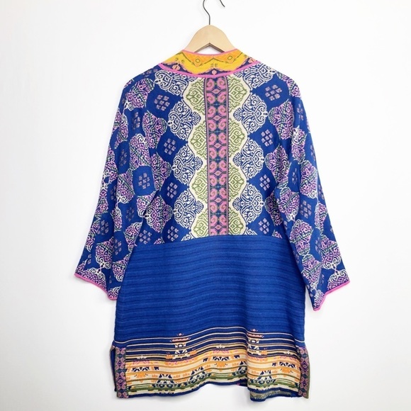 PECK & Peck  colorful bohemian open close your duster cardigan - Picture 2 of 9
